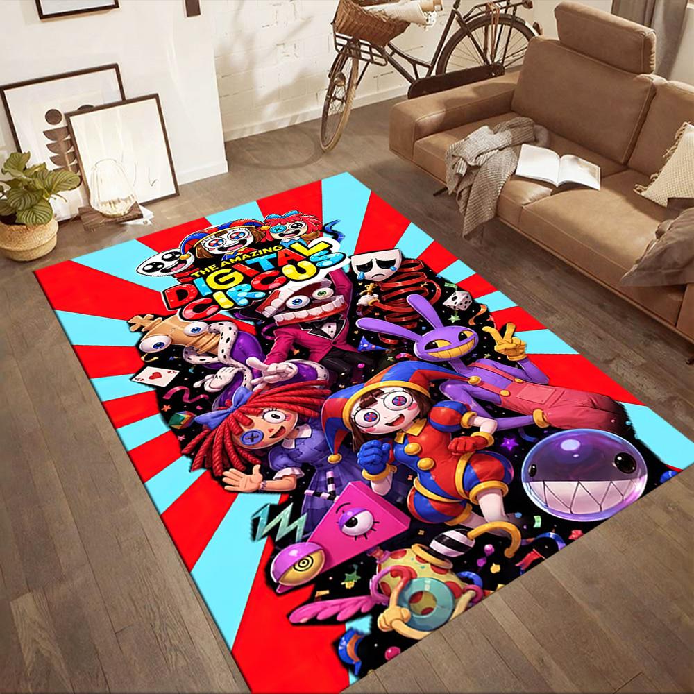 Digital Circus Floor Mat Design For Dormitory Hallway Game Room Playrooms Antislip Carpet Decorate Offices Gift For Festivals