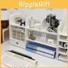 Compact Wooden Storage Rack With Two Layers For Book And Makeup Organization
