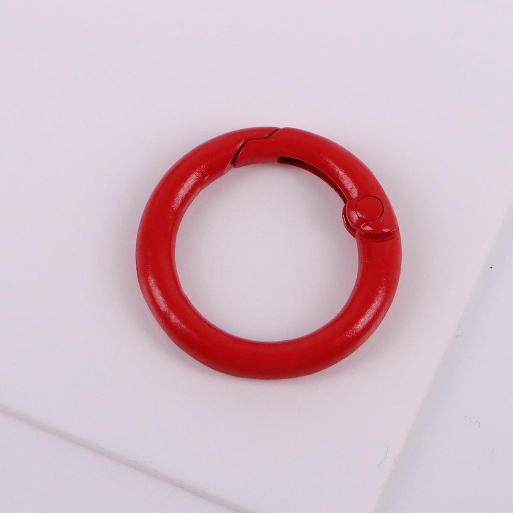 24mm Candy Color Round Metal Keychain - Handmade Spray Painted DIY Jewelry Accessory, Available In Multiple Colors