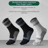 Men's Mid-Tube Pure Cotton Deodorant Split-Toe Socks – Breathable, Sweat-Absorbent, Thick for Autumn and Winter Sports.