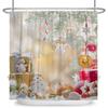 Merry Christmas Snowman Shower Curtains Waterproof Bath Curtain Santa Claus Snowflake for Bathroom Home Decor with Hooks