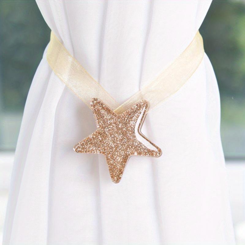 1Pcs Magnetic New Pentagram Curtain Tie Rope Tieback Accessoires Backs Holdbacks Buckle Clips Hook Holder Home Decor Curtain Rin