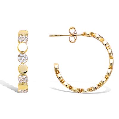 [Q7530] - Vergoldete Creolen 'Sissi' Weißgold - 20 mm 3 mm