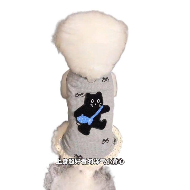 Pet puppy dog clothes anti-hair loss spring and autumn thin Pomeranian bear teddy Yorkshire small dog splicing vest