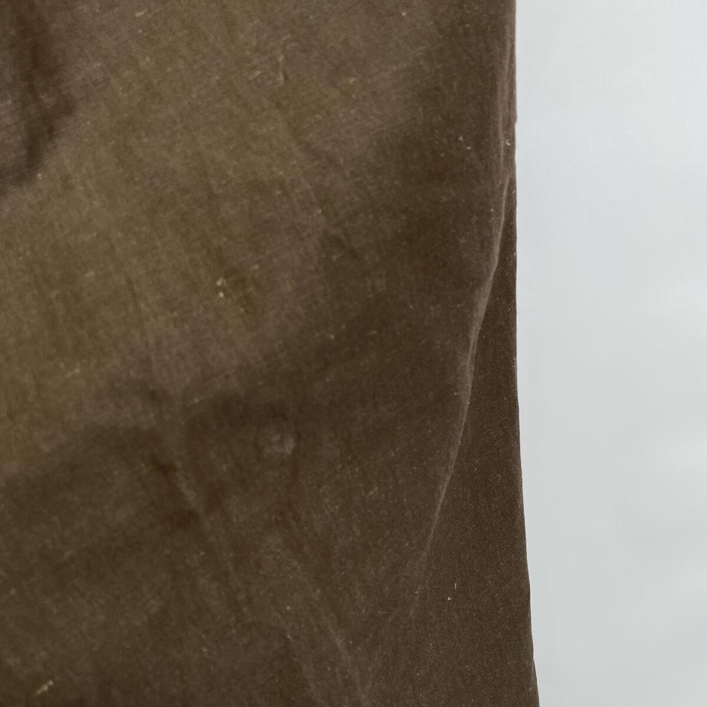 BERWICH Brown Scotch Cotton Linen Solid 2-Pleated Cropped Pants Bottoms 44 BrownUsed