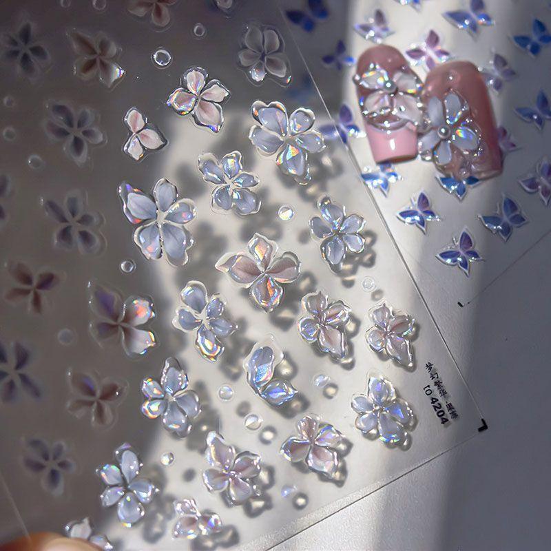 

Jelly Shell Light Four-Petal Large Flower Nail Art Sticker Tomoni Relief Japanese Style Nail Sticker Nail Beauty Ornament Jelly four-petal flower 4204