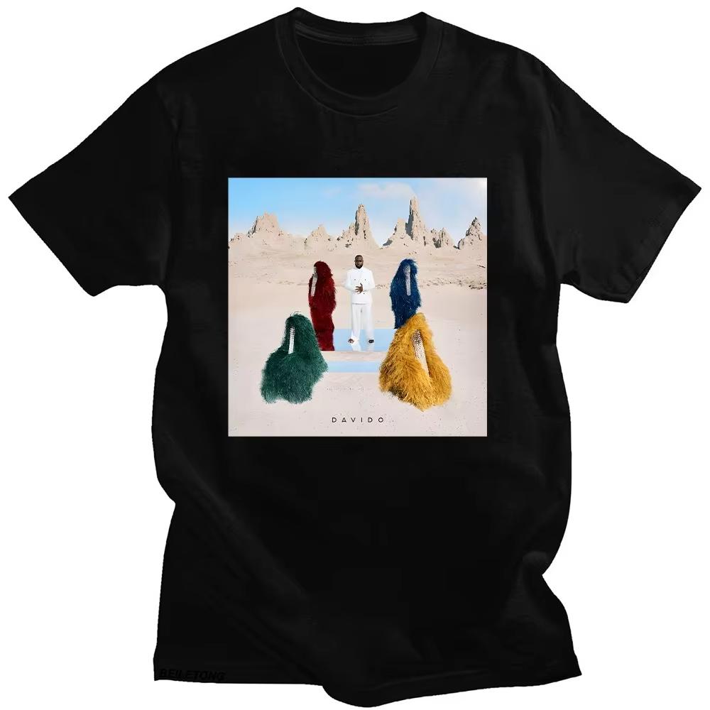 

2026 SpringSummer 5ive Album Davido New Aesthetic Unisexs Womens Pure Cotton Printed Premium Casual Wear Shortsleeved top L