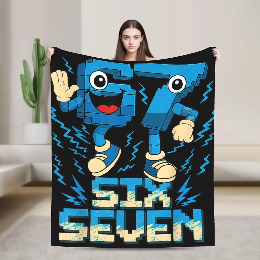 67 Zes Zeven 6 7 Grappige Italiaanse Brainrot Radio Muziek Deken Zacht Mode Pluche Worpdeken Voor Meisjes Slaapkamer Flanel Sprei