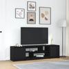 TV Cabinet In Black Oak Look 188.5 X 41 X 50 Cm Particleboard