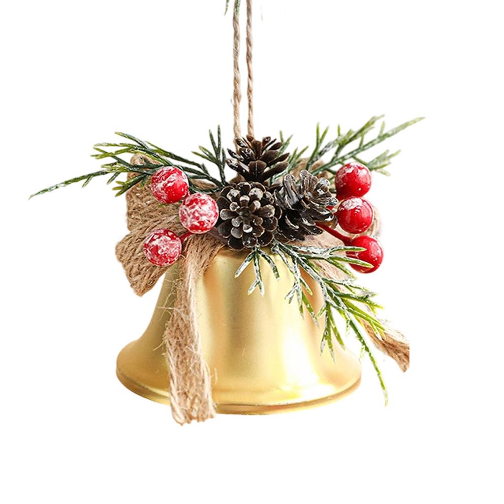 Wrought Iron Christmas Bell Light Wall Hanging Door Hanging Red Fruit Christmas Tree Hanging Decoration Ornaments