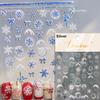 Silver White Snowflake Rhinestone Star Love Lace Winter Chic Snow Shiny Chic Delicate 5D Nail Art Stickers Manicure Decals