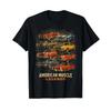 American Muscle Legends Classic Retro Cars Garage Lover T Shirt Vintage Washed Breathable Soft Homme Casual Designer Clothes