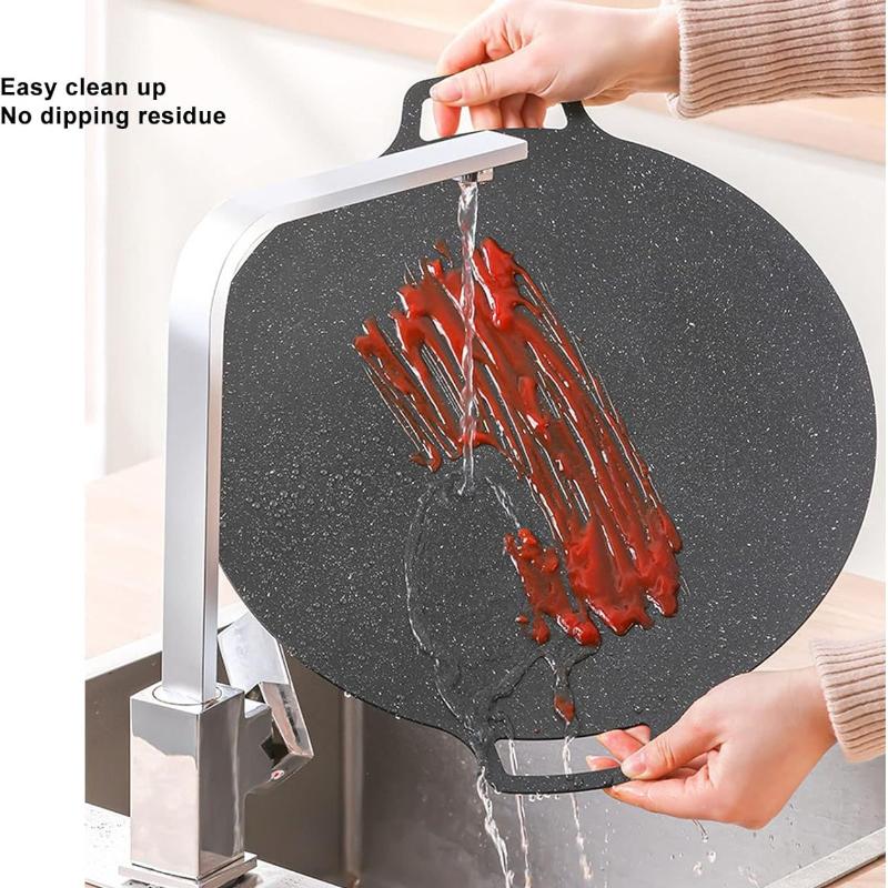 Korean Bbq Grill Pan,Korean BBQ Plate Barbecue Grill Non Stick Korean Rice Cakes Circular Frying Pan for Home Outdoor Stove