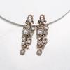 Luxury Cubic Zirconia Long Leaf Shape Dangle Earrings for Women Metal Diamonds Crystal Earrings Trendy Party Jewelry Accessories