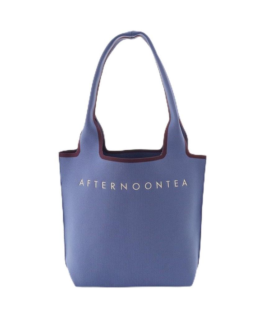 Afternoon Tea Living Tote Bag HW51 Knit Marche Tote Bag, Blue