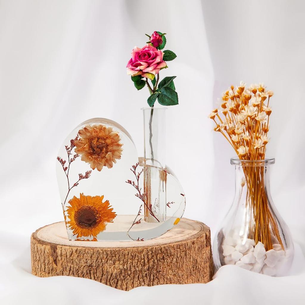 Heart Shape Vase Silicone Mold for Concrete Plaster Decoration Casting Tray Mold DIY Home Garden Decor