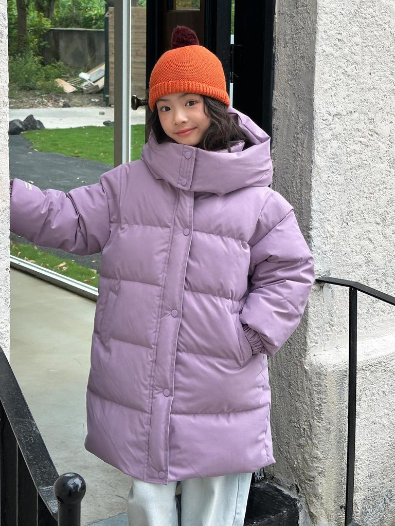 2025 Wintermantel im koreanischen Stil, mittellang, wattiert, aus Baumwolle, für Jungen und Mädchen