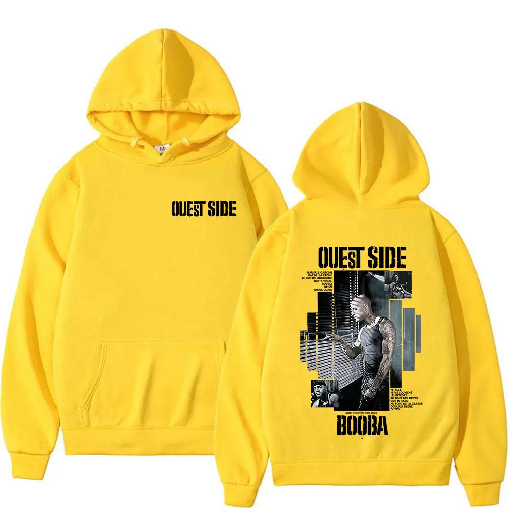 Rapper BOOBA OUEST SIDE Tour 2025 Graphic Hoodie Hip Hop Fleece Pullover Sweatshirt Vintage Long Sleeve Hoodies Streetwear