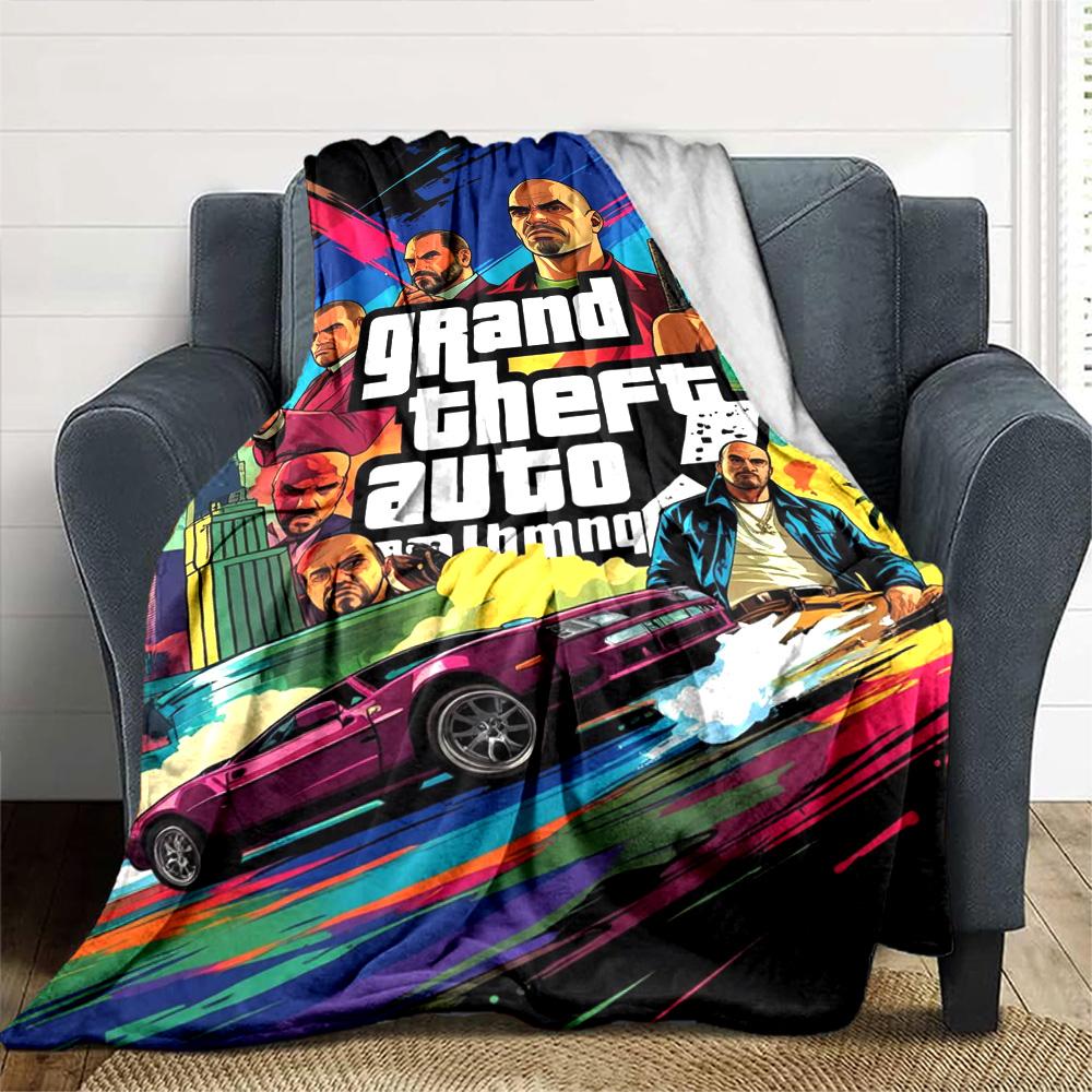 Gta Blanket Warmthful Decor Perfect for Sofa Bed Office for All Seasons Digital Print Suitable for Gifting Relatives and Friends