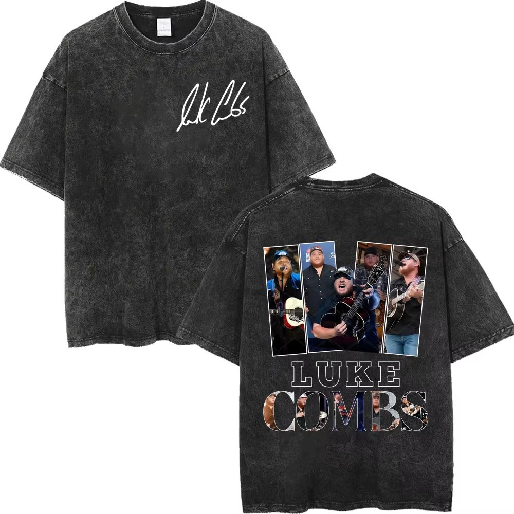 Simple Chic Street Clothing Vintage Gewassen Luke Combs Tour 2026 Merch T-shirts Mannen Vrouwen Mode Y2k Oversized T-shirt Zomer Mode Trendy Tee S
