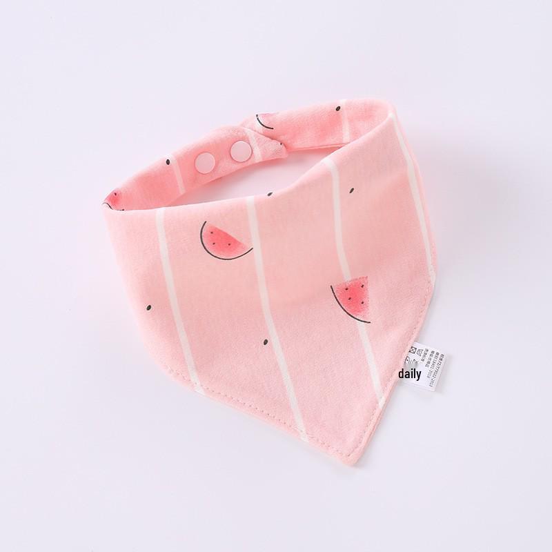 Soft Cotton Baby Bibs - Multi-Patterned, Retro Color, Snap Button Triangle Design