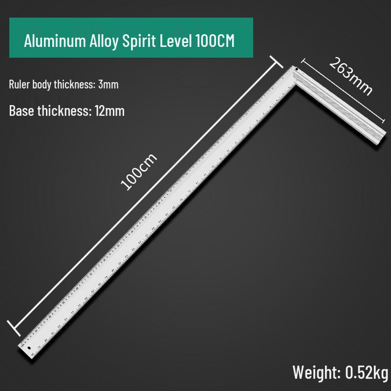 High-Quality Stainless Steel Multi-Functional L-Square Ruler, 300mm & 500mm, for Woodworking and Angled Measurements.