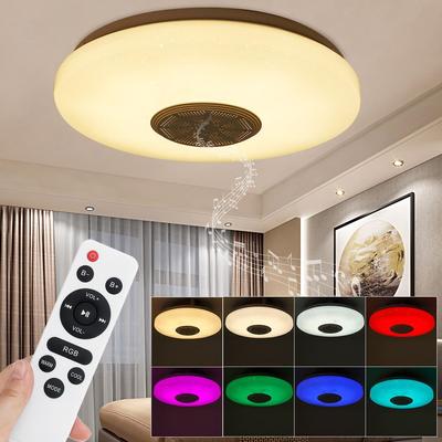 Dimmbare LED-Deckenleuchte mit Bluetooth-Lautsprecher, moderne App-Fernbedienung, RGB-Musik-Deckenleuchten für Schlafzimmer und Wohnzimmer