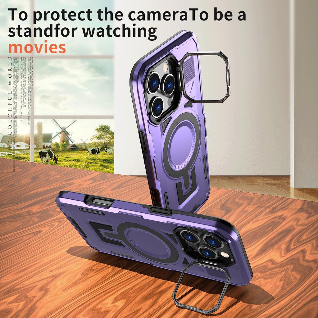 New Product for IPhone16Pro Mobile Phone Case Magnetic Lens Holder Two-in-one Anti-fall Armor S25 Protective Cover