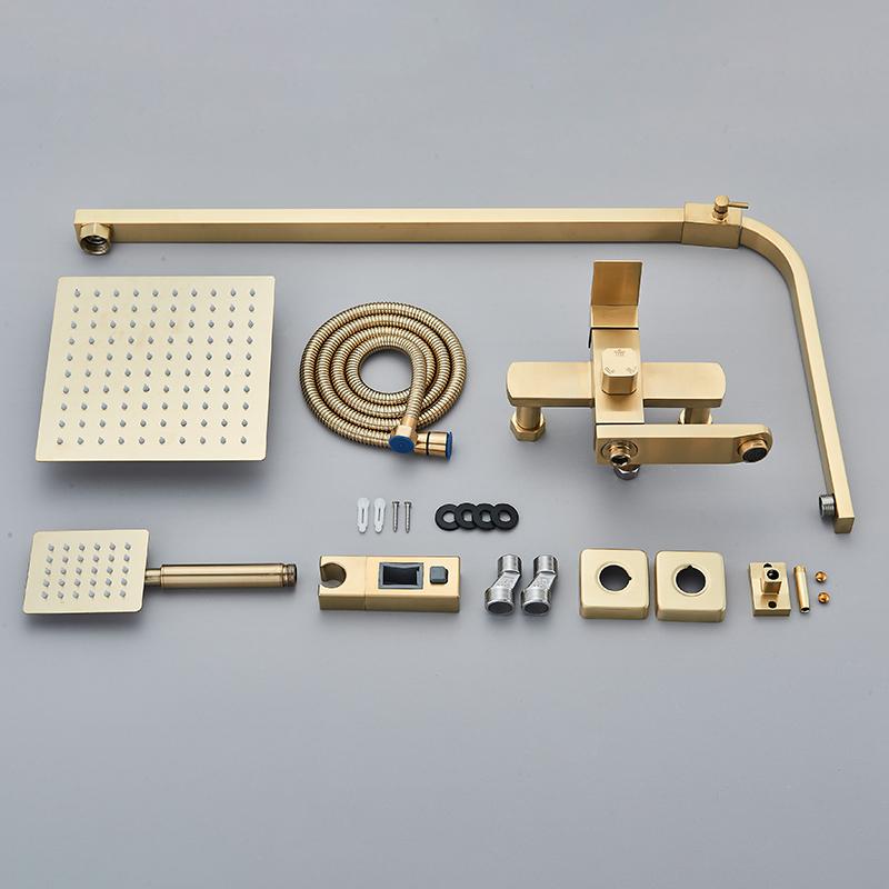 Bathroom 8" Rainfall Shower Faucet Bath Faucet Wall Mounted Swivel Bath Spout Shower Mixer Tap Shower Faucet Shower Set Mixer