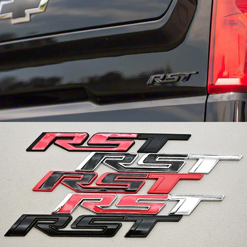 3D Metal Car Sticker Logo RST Emblem Front Fender Rear Trunk Badge For Chevrolet Silverado Tahoe Suburban Traverse Accessories
