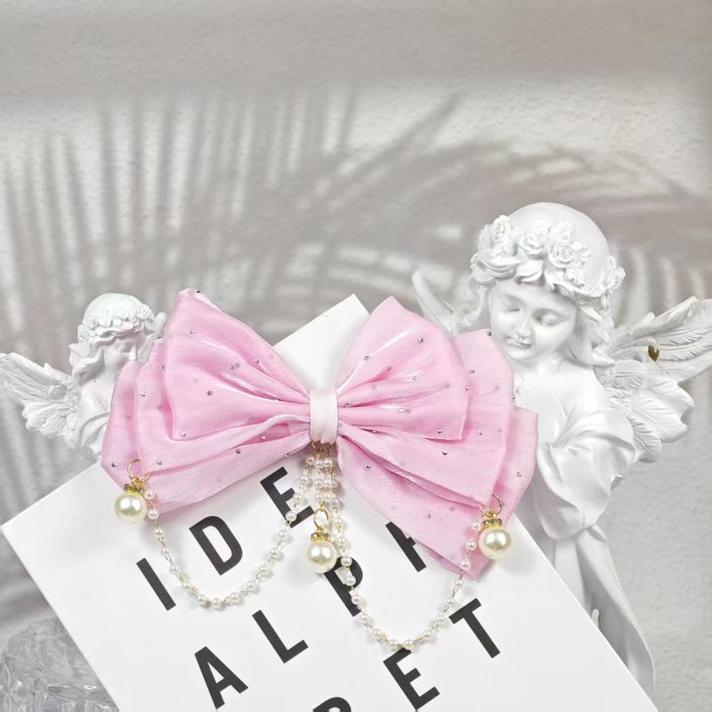 

Cute Princess Bow Hairpin Imitation Pearl Tassel Bowknot Hair Clips Fairy Tale Headwear For Girls Hair Accessories Gifts
