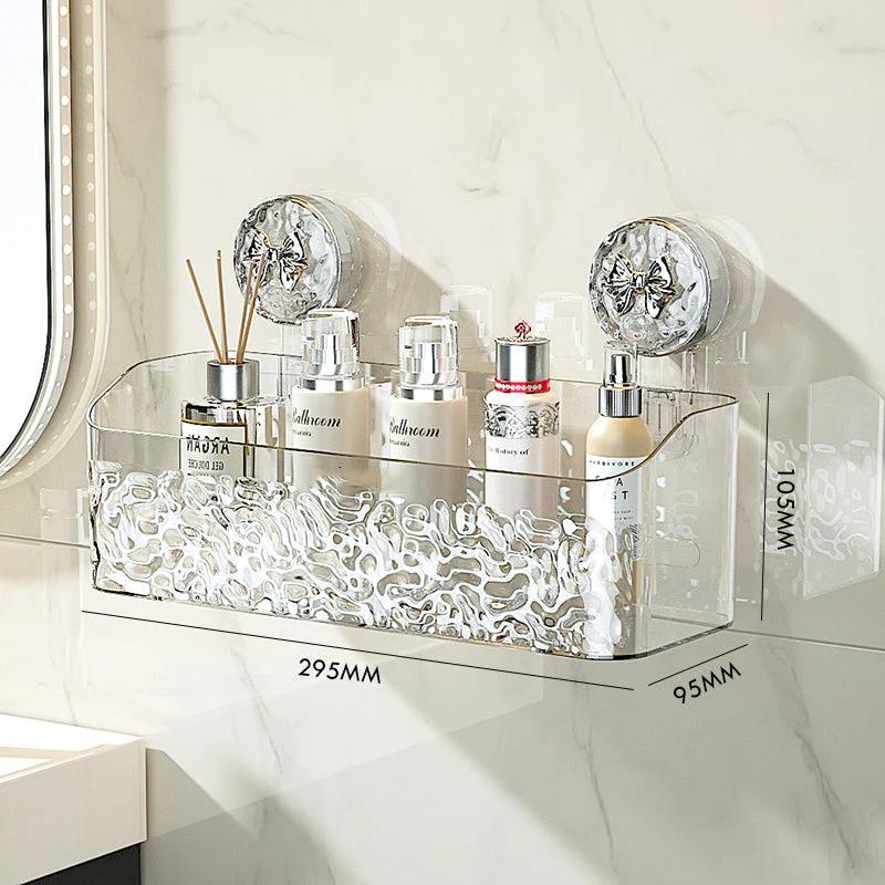 Shower Suction Cup Shelf Basket Light Glacier Pattern One Second Installation Bathroom Organizer Storage Rotating To Suck Remove
