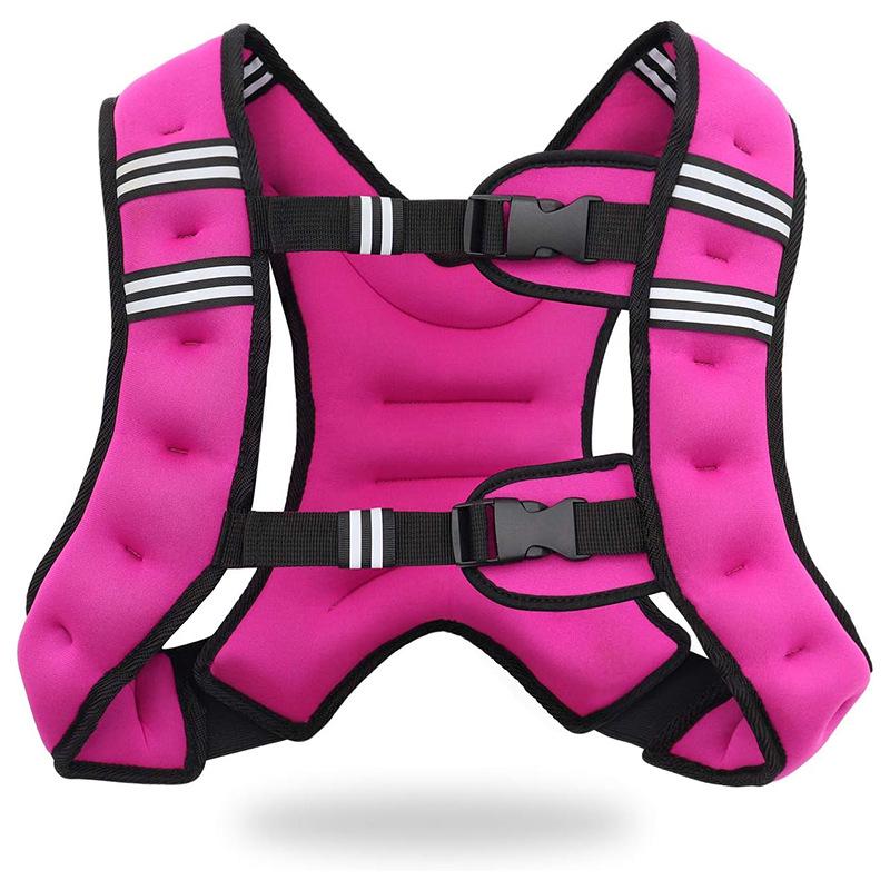 Adjustable Reflective Fitness Weighted Vest with Detachable Weights