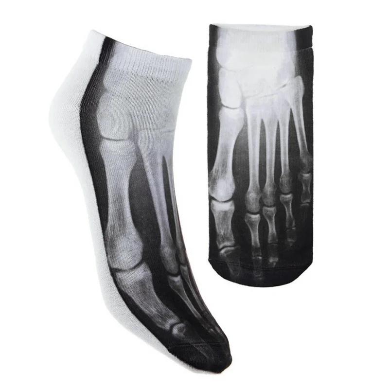 1 Pair Hallowmas Casual 3D Printed Low Cut Ankle Bone Socks Cotton for Mens/Womens funny socks
