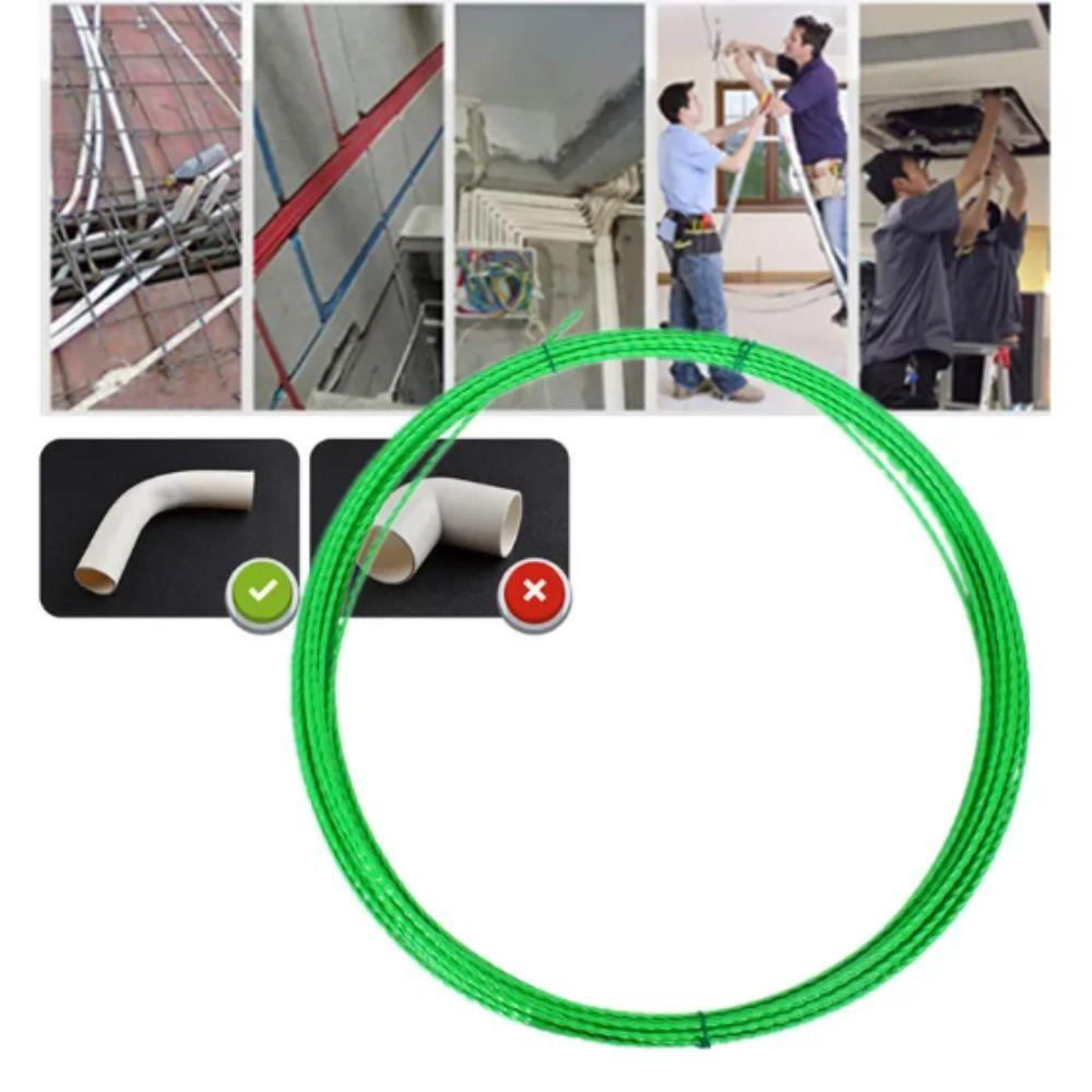 Green Color Cable Push Puller 4MM Diameter Duct Snake Rodder Wall Wire Threading