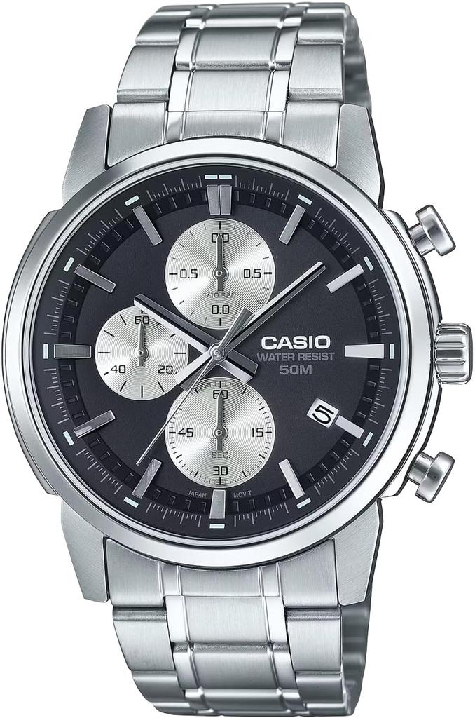 Casio Standard Men's Watch MTP-E510D-1A2V 1/10 Second Chronograph Quartz Reverse Panda