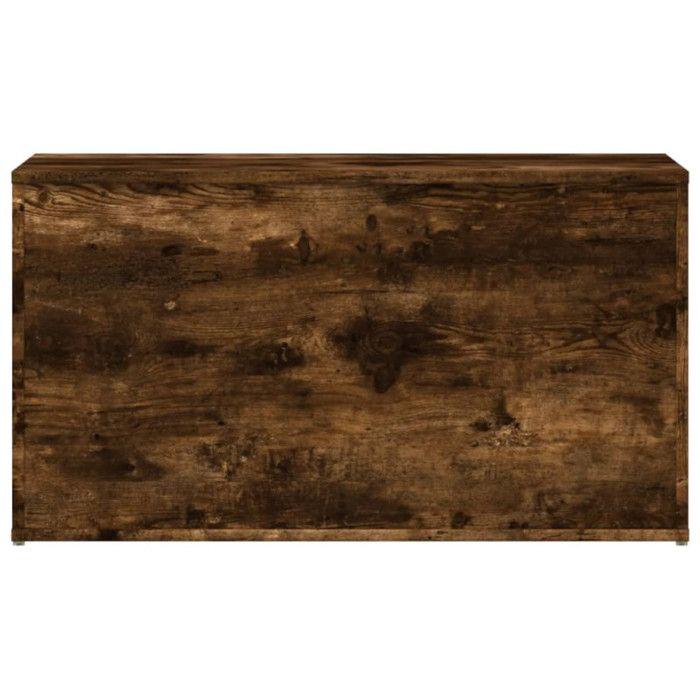 Coffre de rangement Chêne fumé 84x42x46 cm Bois d'ingénierie
