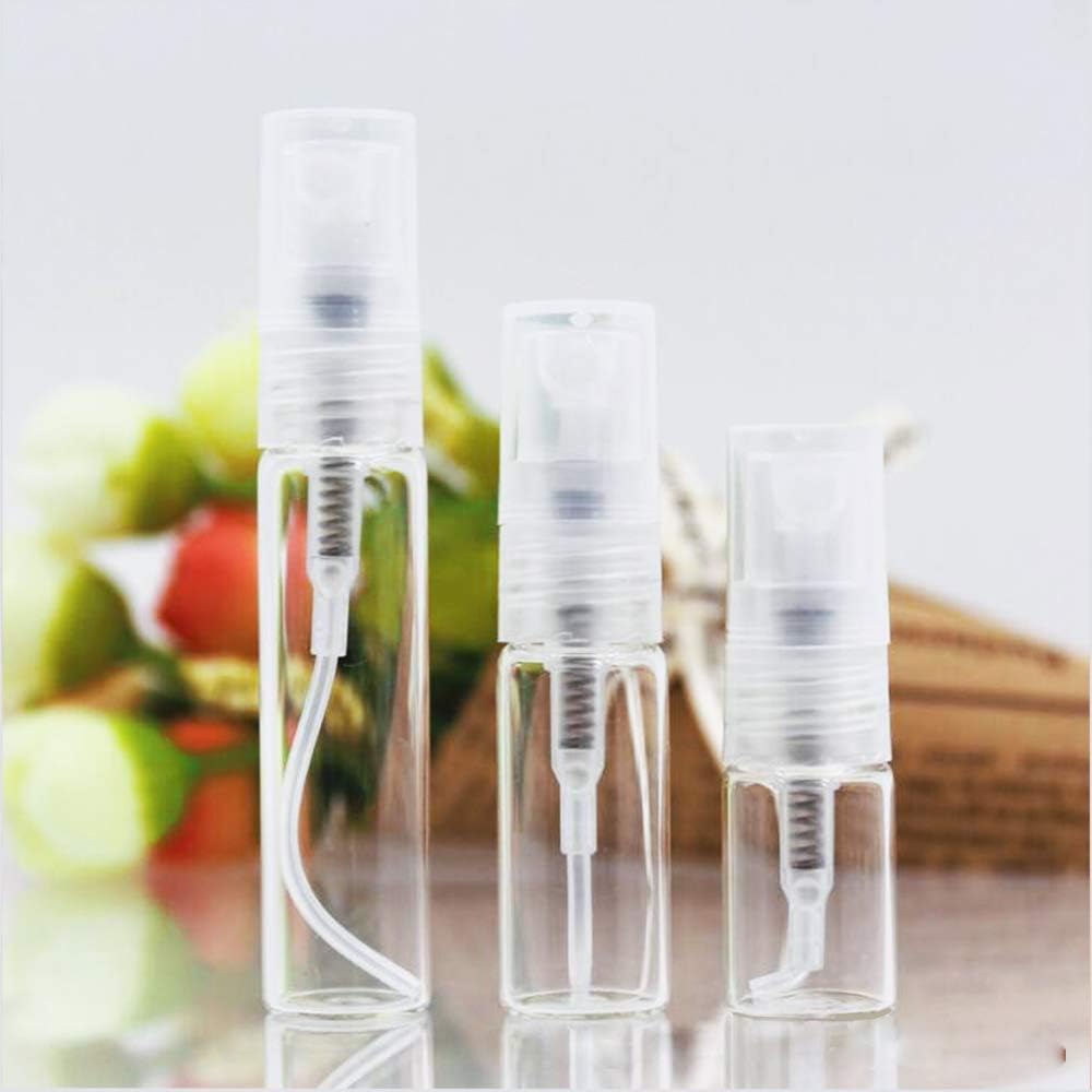 Mini Perfume Bottle 3ml 100pcs, Small Refillable Spray Bottle, Perfume Mouthwash Bottle for Cleaning, Travel, Essential Oils, Perfume