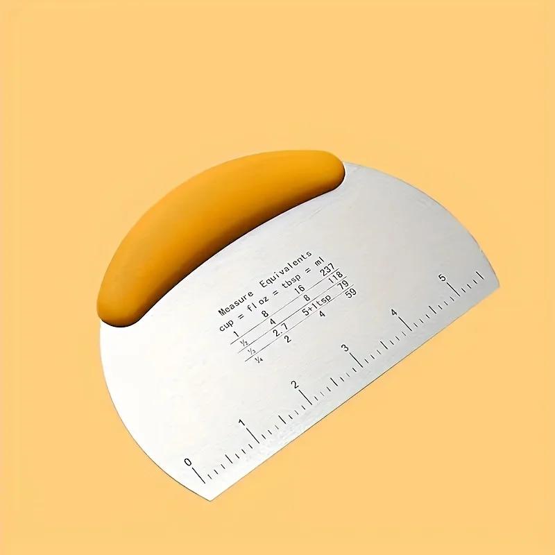 Damaly,A Multi-functional Stainless Steel Pastry Scraper with Measuring Scale-It Is Very Suitable for Cutting Bread,Pizza&Cakes