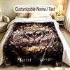 Floral Garden Theme Soft Blanket Personalized Custom Name Text Print Warm Blanket Home Sofa Bedroom Decor