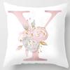 Orion English Alphabet Floral Print Pillow Case Waist Cushion Cover Wedding Bed Decor