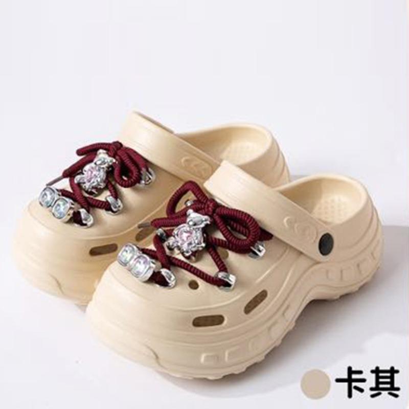 New hole shoes women's indoor and outdoor stepping on shit feeling comfortable and breathable eva slippers thick-soled slippers wholesale