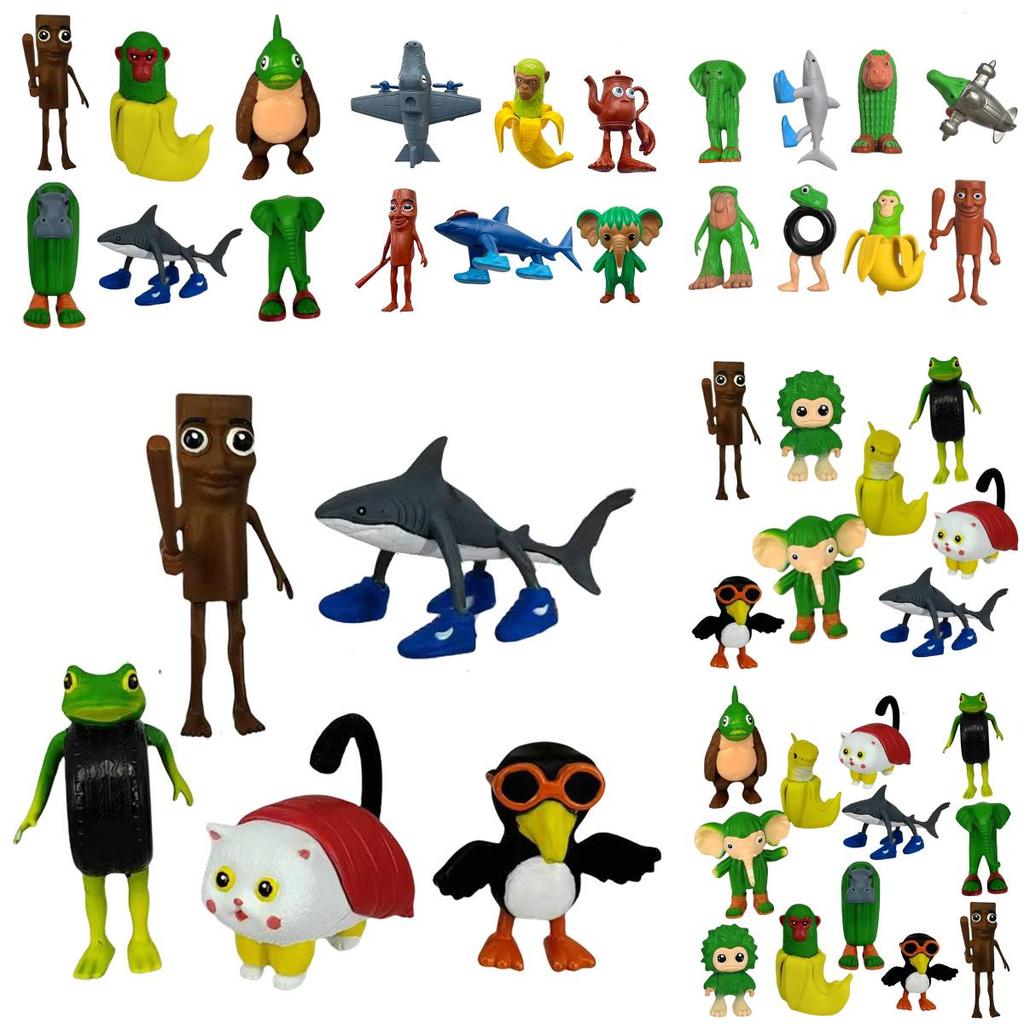 Italian Brainrot Al Pvc Figurine Set With Shark And Wooden Bucket For Collectors And Kids
