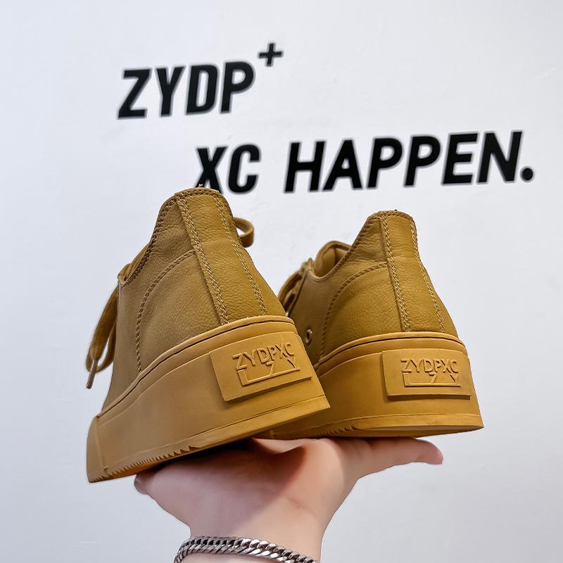 Men's Shoes American Lace-up Sports Men's Board Shoes Big Head Casual Platform Heightening Derby Shoes 24326-A