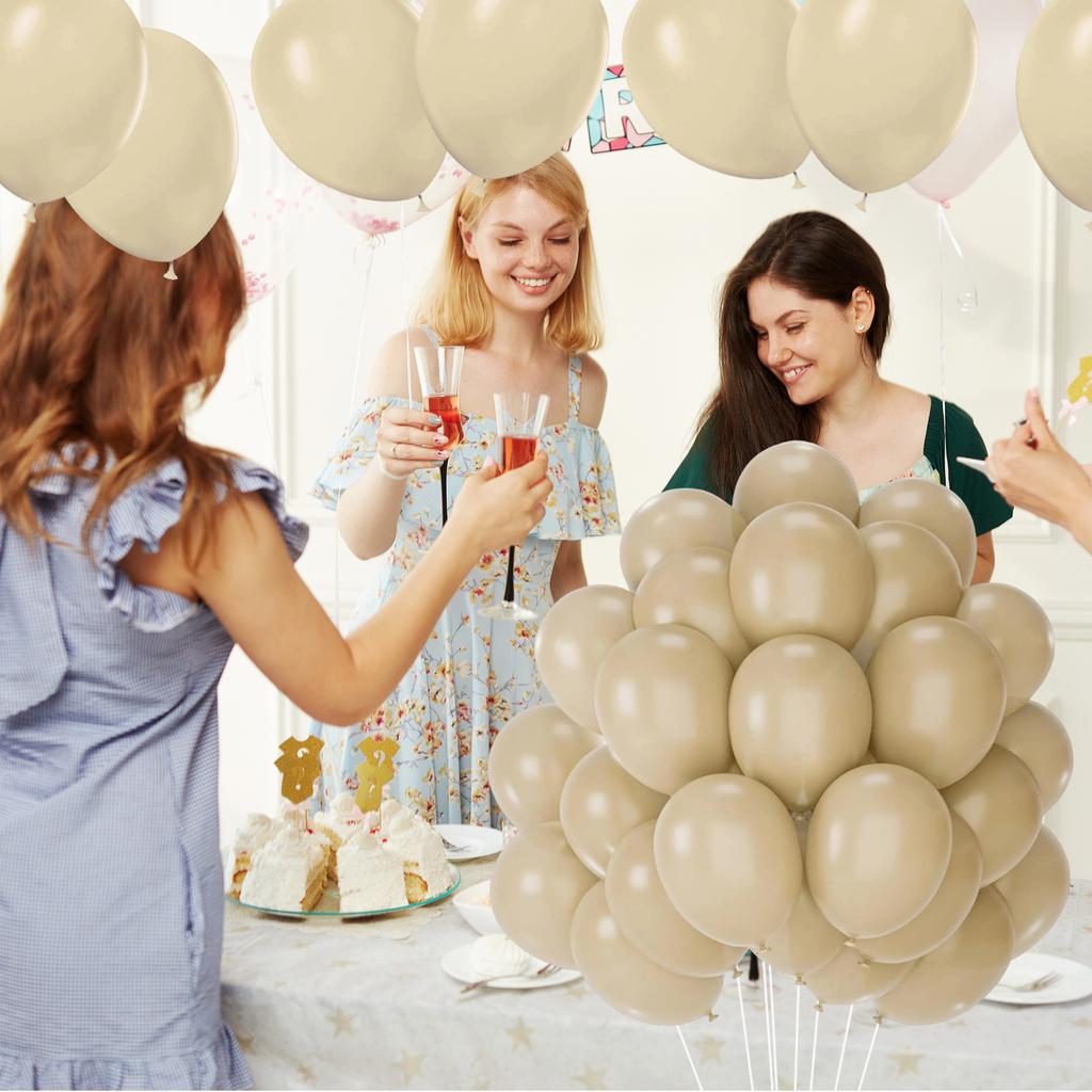 Light Brown 50pcs 12 Inch Tan Neutral Latex Balloons For Baby Bath Gender Reveal Graduation Wedding Birthday Party Decoration