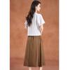 Pleated High-Waist A-Line Skirt & T-Shirt Set