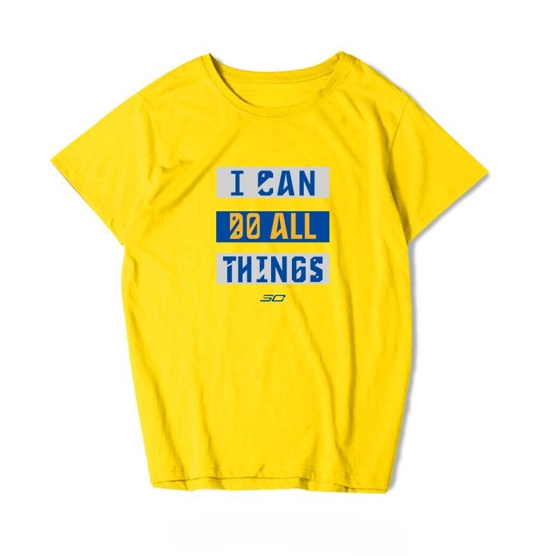 Warriors Curry T-shirt Loose Short-sleeved Sweater I Can Do Al China Line Top Men's Basketball Training Clothes
