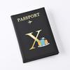 Husă pentru pașaport din piele imprimată cu litere Bărbați Femei Suport pentru pașaport Clip pentru bilet de avion Huse pentru pașapoarte Suport pentru identitate Suport card de credit
