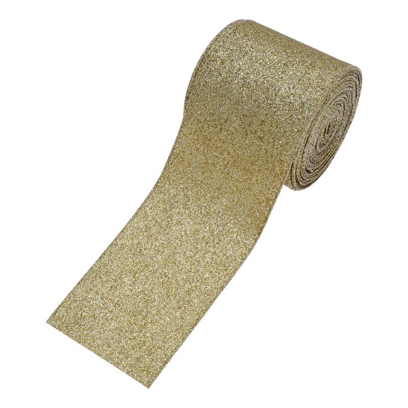 European & American Christmas Tree Decoration: Handmade Shiny Ribbon Flowers, Bows & Blue Iridescent Streamers