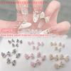 20Pcs For Creative Nail Design Checkered Plaid Resin Bows Nail Charms Ties Nail Art DIY Decorations
